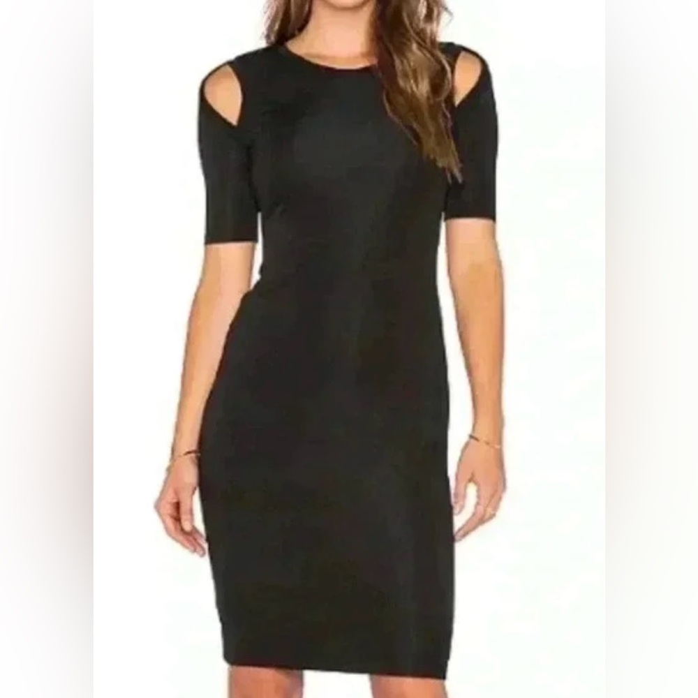 Anthropologie Bailey 44 Black Cold Shoulder Midi Dress